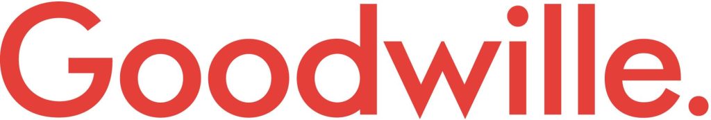 Goodwill logo in red with white background.