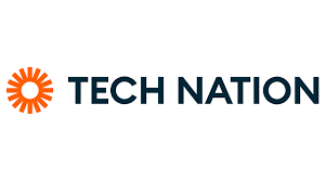 Tech Nation logo with orange gear symbol.