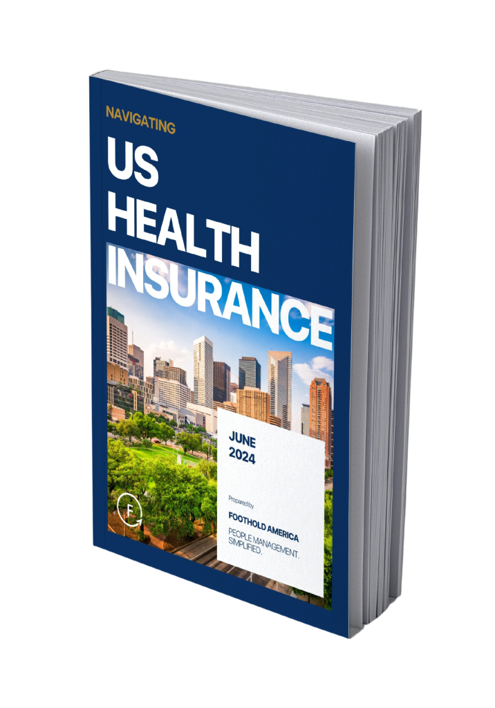 Navigating US Health Insurance guidebook cover, June 2024.