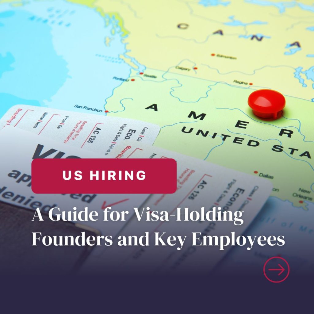 Map of US with guide for visa-holding employees.